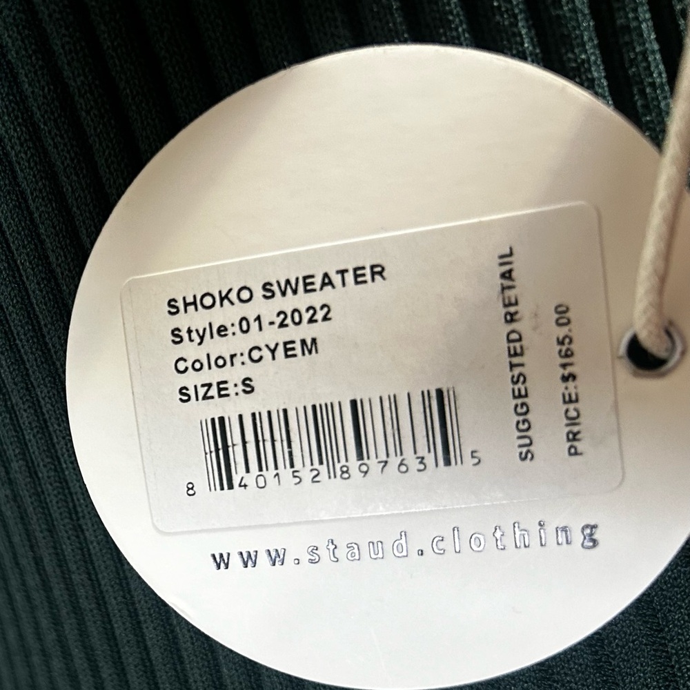 STAUD Shoko Two-Tone Long Green Sweater - Picture 8 of 10